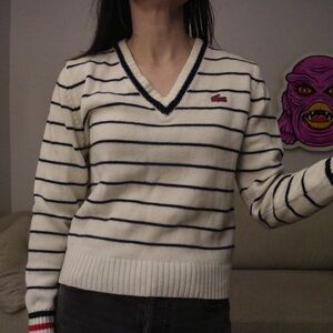 Izod V-neck striped sweater